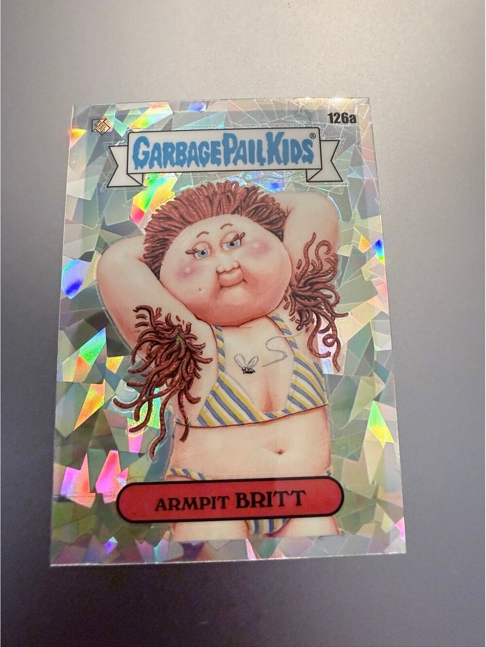 2021 Topps Garbage Pail Kids Chrome Armpit Britt #126a Atomic Refractor Trading